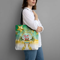 Cook Islands Christmas Tote Bag Seashell Santa Beach Vibes - Polynesian Pride