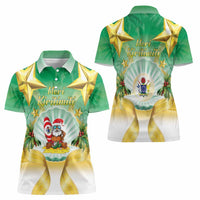 Cook Islands Christmas Women Polo Shirt Seashell Santa Beach Vibes - Polynesian Pride