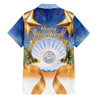 Marshall Islands Christmas Family Matching Short Sleeve Bodycon Dress and Hawaiian Shirt Seashell Santa Beach Vibes - Polynesian Pride