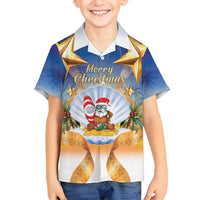 Marshall Islands Christmas Family Matching Summer Maxi Dress and Hawaiian Shirt Seashell Santa Beach Vibes - Polynesian Pride