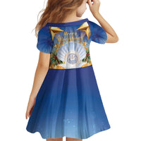 Marshall Islands Christmas Kid Short Sleeve Dress Seashell Santa Beach Vibes - Polynesian Pride