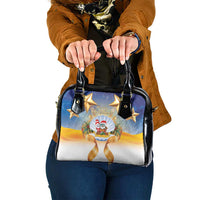 Marshall Islands Christmas Shoulder Handbag Seashell Santa Beach Vibes - Polynesian Pride