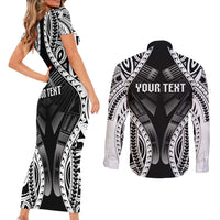 Personalised Remember Samoa Black Saturday Couples Matching Short Sleeve Bodycon Dress and Long Sleeve Button Shirt Samoa Mo Samoa LT05 - Polynesian Pride