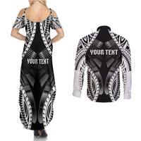 Personalised Remember Samoa Black Saturday Couples Matching Summer Maxi Dress and Long Sleeve Button Shirt Samoa Mo Samoa - Polynesian Pride