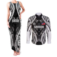 Personalised Remember Samoa Black Saturday Couples Matching Tank Maxi Dress and Long Sleeve Button Shirt Samoa Mo Samoa - Polynesian Pride