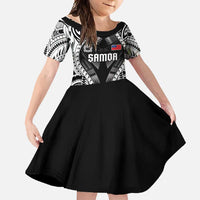 Personalised Remember Samoa Black Saturday Family Matching Off Shoulder Maxi Dress and Hawaiian Shirt Samoa Mo Samoa LT05 Daughter's Dress Black - Polynesian Pride