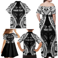 Personalised Remember Samoa Black Saturday Family Matching Off Shoulder Maxi Dress and Hawaiian Shirt Samoa Mo Samoa LT05 - Polynesian Pride