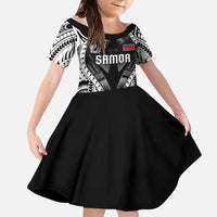 Personalised Remember Samoa Black Saturday Family Matching Summer Maxi Dress and Hawaiian Shirt Samoa Mo Samoa LT05 Daughter's Dress Black - Polynesian Pride