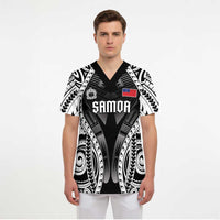Personalised Remember Samoa Black Saturday Scrub Top Samoa Mo Samoa - Polynesian Pride