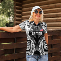 Personalised Remember Samoa Black Saturday Women Polo Shirt Samoa Mo Samoa - Polynesian Pride