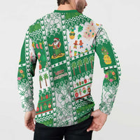Norfolk Island Christmas Button Sweatshirt Festive Beach Vibes - Polynesian Pride