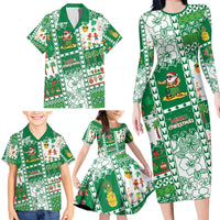 Norfolk Island Christmas Family Matching Long Sleeve Bodycon Dress and Hawaiian Shirt Festive Beach Vibes LT05 - Polynesian Pride
