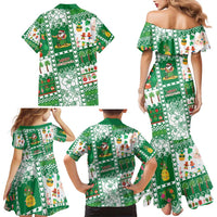 Norfolk Island Christmas Family Matching Mermaid Dress and Hawaiian Shirt Festive Beach Vibes - Polynesian Pride