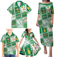 Norfolk Island Christmas Family Matching Puletasi and Hawaiian Shirt Festive Beach Vibes - Polynesian Pride