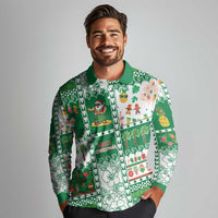 Norfolk Island Christmas Long Sleeve Polo Shirt Festive Beach Vibes - Polynesian Pride