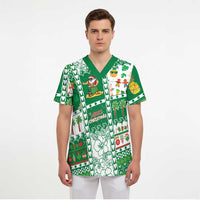 Norfolk Island Christmas Scrub Top Festive Beach Vibes - Polynesian Pride