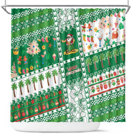 Norfolk Island Christmas Shower Curtain Festive Beach Vibes - Polynesian Pride