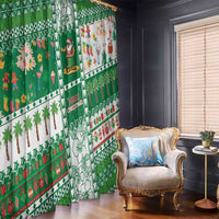 Norfolk Island Christmas Window Curtain Festive Beach Vibes - Polynesian Pride