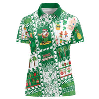 Norfolk Island Christmas Women Polo Shirt Festive Beach Vibes LT05 Female Green - Polynesian Pride