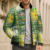Pitcairn Islands Christmas Bomber Puffer Jacket Festive Beach Vibes - Polynesian Pride
