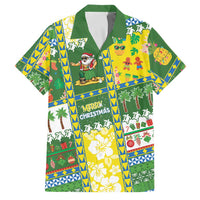 Pitcairn Islands Christmas Family Matching Tank Maxi Dress and Hawaiian Shirt Festive Beach Vibes LT05 Dad's Shirt - Short Sleeve Colorful - Polynesian Pride