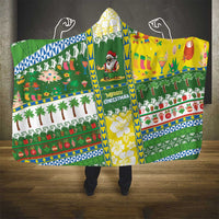 Pitcairn Islands Christmas Hooded Blanket Festive Beach Vibes - Polynesian Pride