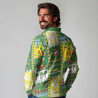 Pitcairn Islands Christmas Long Sleeve Polo Shirt Festive Beach Vibes - Polynesian Pride