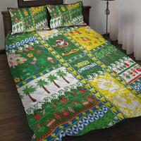 Pitcairn Islands Christmas Quilt Bed Set Festive Beach Vibes - Polynesian Pride