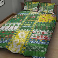 Pitcairn Islands Christmas Quilt Bed Set Festive Beach Vibes - Polynesian Pride