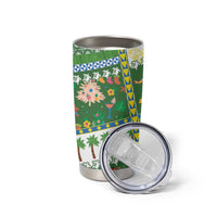 Pitcairn Islands Christmas Tumbler Cup Festive Beach Vibes - Polynesian Pride