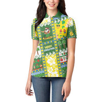 Pitcairn Islands Christmas Women Polo Shirt Festive Beach Vibes LT05 - Polynesian Pride