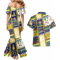 Tokelau Christmas Couples Matching Mermaid Dress and Hawaiian Shirt Festive Beach Vibes - Polynesian Pride