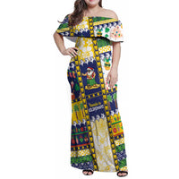 Tokelau Christmas Family Matching Off Shoulder Maxi Dress and Hawaiian Shirt Festive Beach Vibes - Polynesian Pride