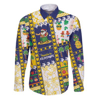 Tokelau Christmas Family Matching Off Shoulder Short Dress and Hawaiian Shirt Festive Beach Vibes LT05 Dad's Shirt - Long Sleeve Colorful - Polynesian Pride