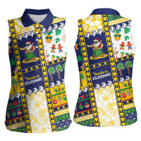 Tokelau Christmas Women Sleeveless Polo Shirt Festive Beach Vibes - Polynesian Pride