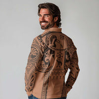 Polynesia Maui Tattoo Inspired Cosplay Costume Long Sleeve Polo Shirt