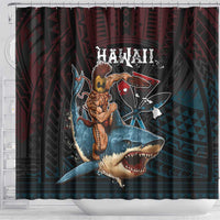Hawaii Ikaika Shower Curtain Hawaiian Mythic Koa Tribal Warrior
