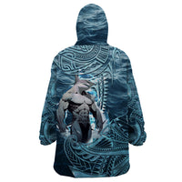 Hawaiian Shark God Kamohoalii Wearable Blanket Hoodie Polynesian Style LT05 - Polynesian Pride