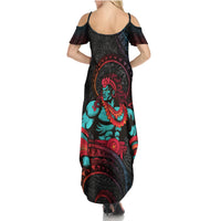 Hawaiian Demigod Maui Family Matching Summer Maxi Dress and Hawaiian Shirt Polynesian Mythology LT05 - Polynesian Pride