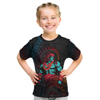 Hawaiian Demigod Maui Kid T Shirt Polynesian Mythology LT05 Black - Polynesian Pride