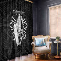 Philippines Tribal Window Curtain King Lapu Lapu Black Version LT05 - Polynesian Pride