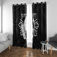 Philippines Tribal Window Curtain King Lapu Lapu Black Version LT05 With Grommets Black - Polynesian Pride