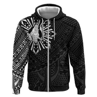 Philippines Tribal Zip Hoodie King Lapu Lapu Black Version LT05 Zip Hoodie Black - Polynesian Pride