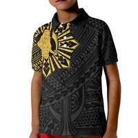 Philippines Tribal Kid Polo Shirt King Lapu Lapu Gold Version LT05 Kid Gold - Polynesian Pride