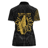 Philippines Tribal Women Polo Shirt King Lapu Lapu Gold Version