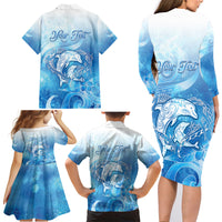 Mother's Love Is Deeper Than Ocean Family Matching Long Sleeve Bodycon Dress and Hawaiian Shirt Polynesian Style