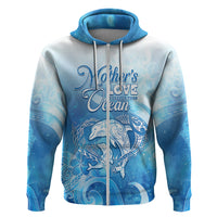 Mother's Love Is Deeper Than Ocean Hoodie Polynesian Style LT05 Zip Hoodie Blue - Polynesian Pride