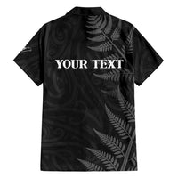 Personalised New Zealand Chur Bro Family Matching Off Shoulder Short Dress and Hawaiian Shirt Maori Koru With Silver Fern