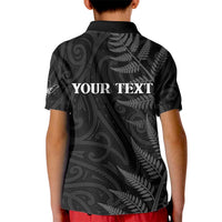 Personalised New Zealand Chur Bro Kid Polo Shirt Maori Koru With Silver Fern
