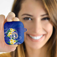 Northern Mariana Islands Chamorro AirPods Case Plumeria Curves Style Navy Version LT05 - Polynesian Pride